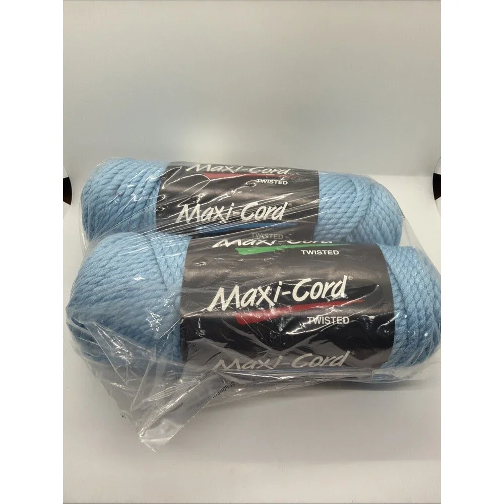 Maxi-Cord Macrame Twisted 6mm Craft Country Lt Blue 100 Yards Vintage USA (2)